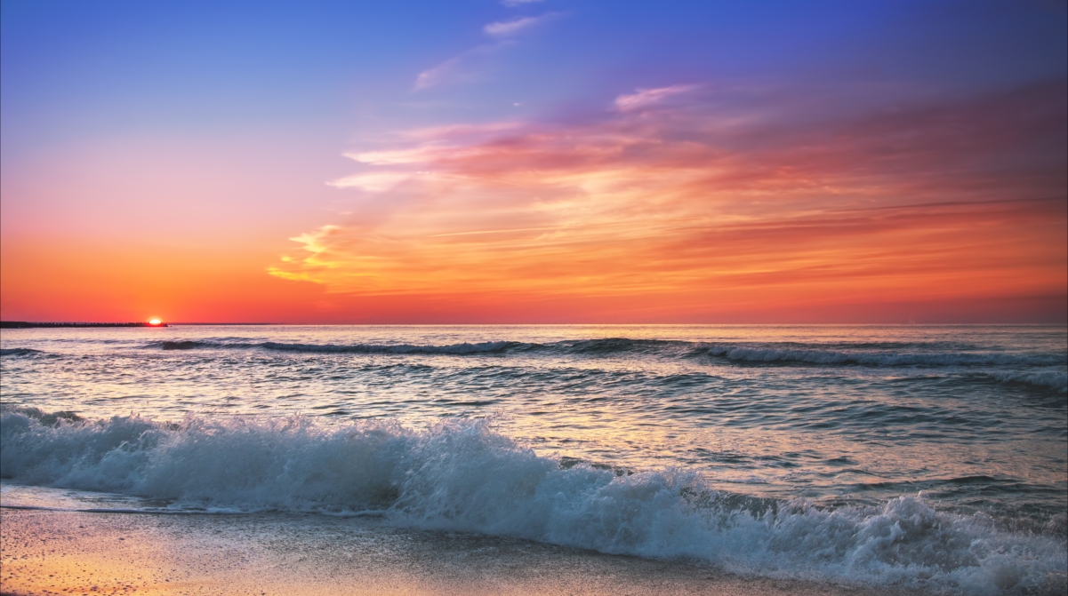 Caribbean Sea Beach Sunset 4K Wind