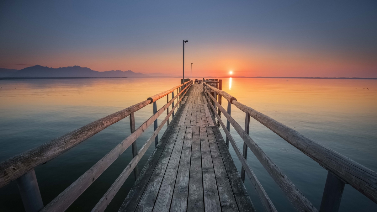 Yellow sunset pier beautiful photography wind