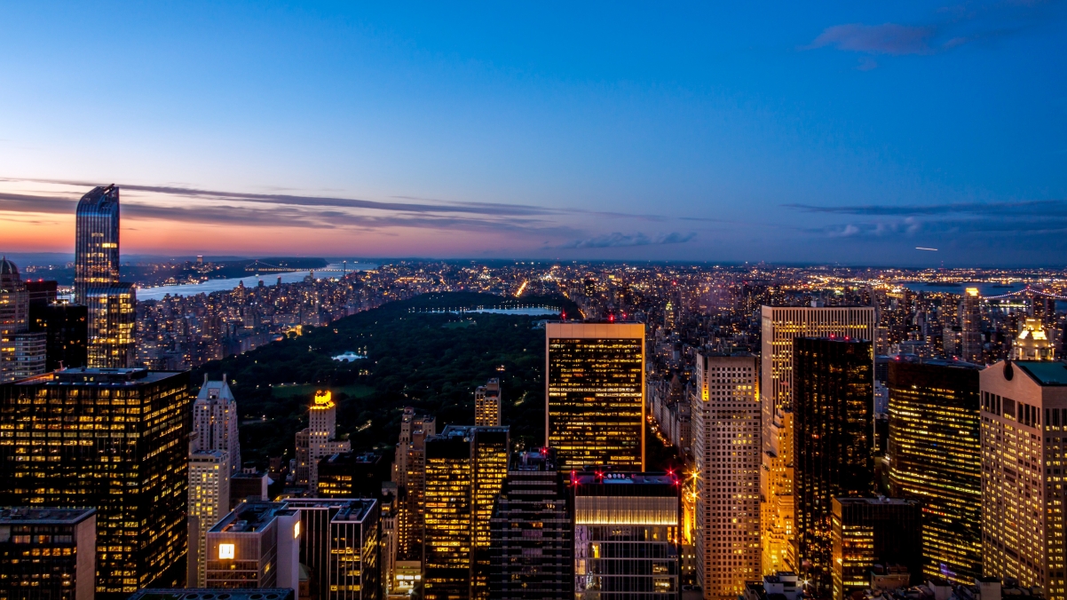 New York Skyline at Twilight 4K