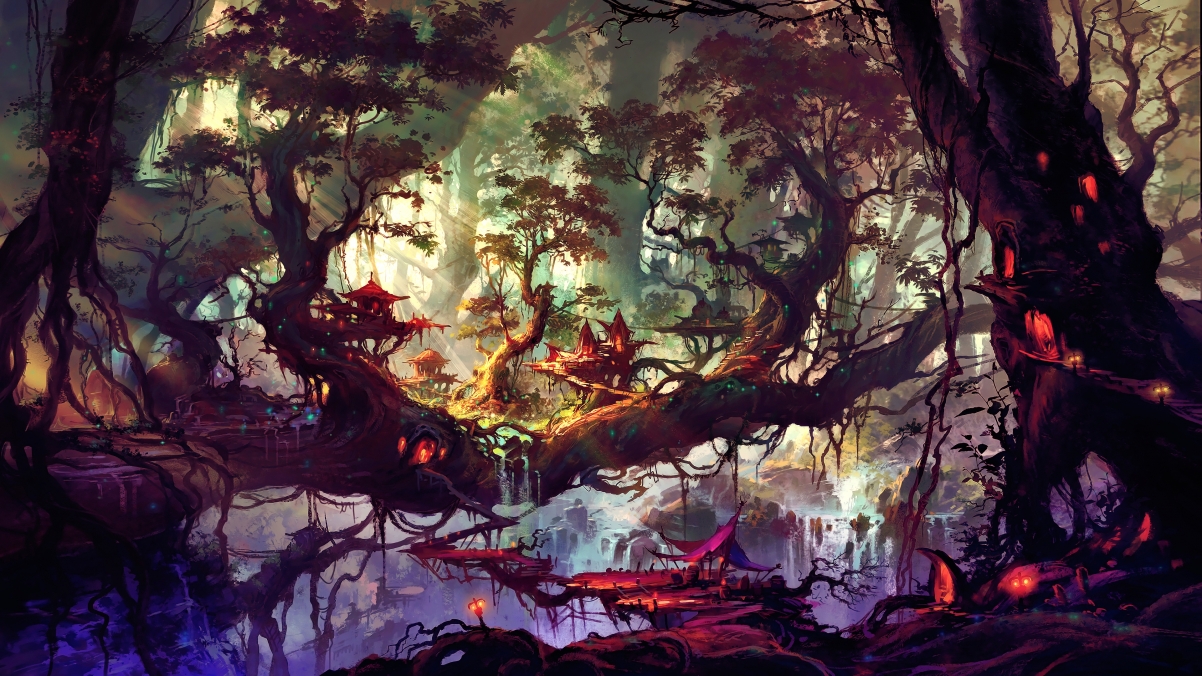 Fantasy Art Tree Landscape 4k Wallpaper