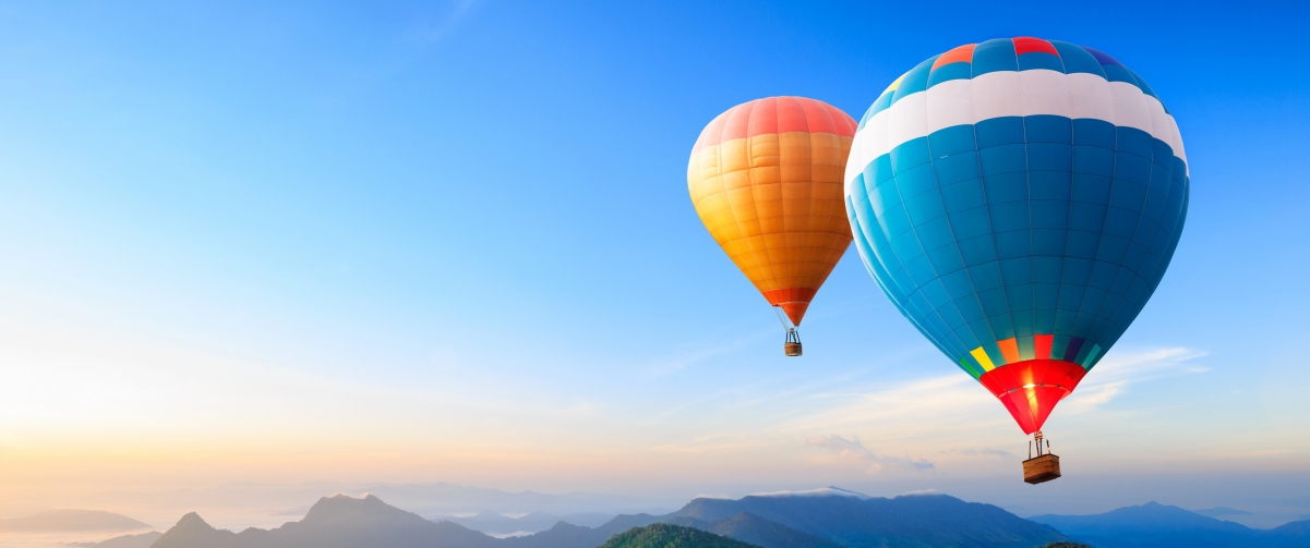 Around the World Hot Air Balloon 3440x144