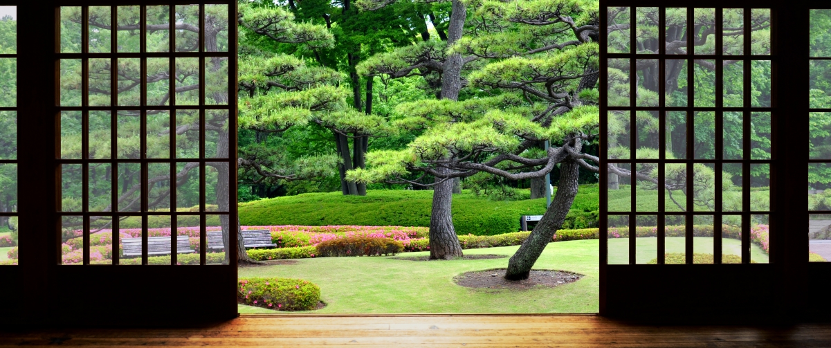 Garden house 3440x1440 desktop