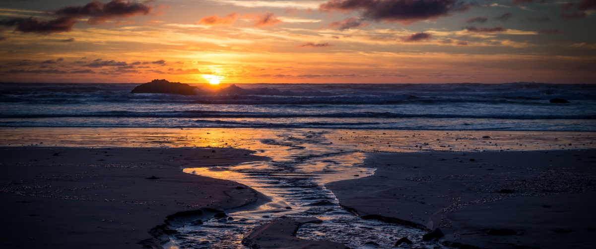 Beach sunset scenery 3440x1440 song