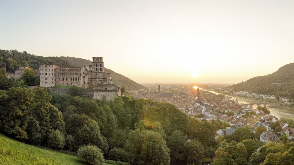 Heidelberg sunset 4k landscape wallpaper