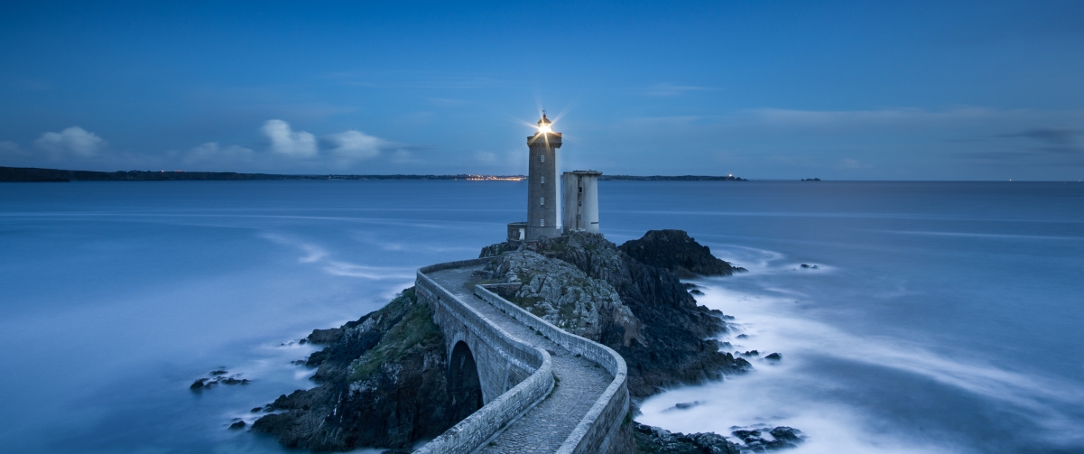 Seaside lighthouse landscape 3440x1440 wall