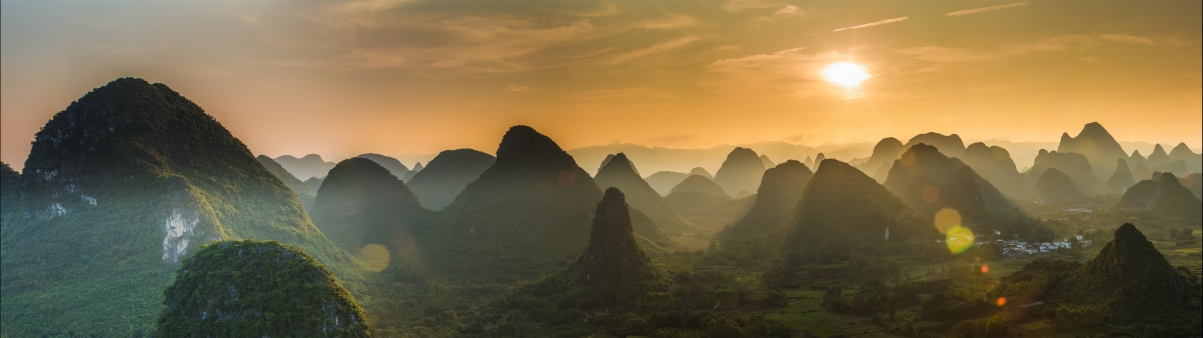 Guilin Yangshuo sunset 5120x1440 wind