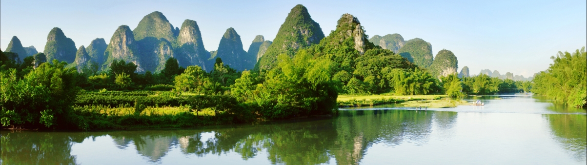 Guilin landscape panorama 5120x1440 wind