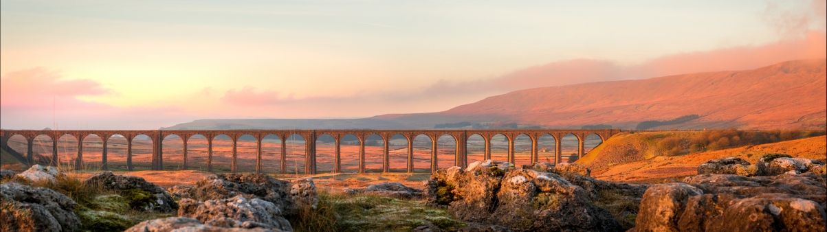 Viaduct sunrise 5120x1440 double
