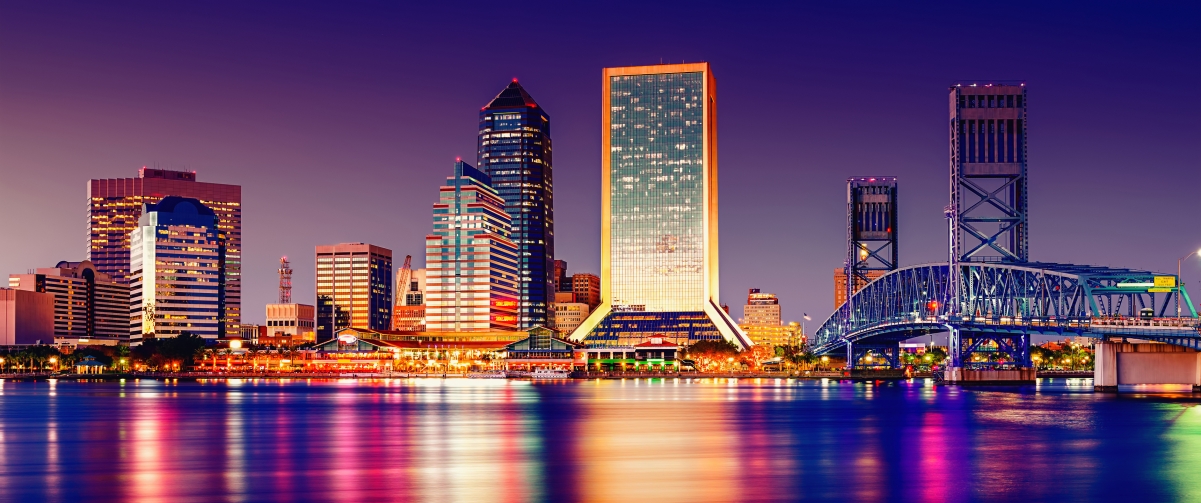 Florida city night view 3440x