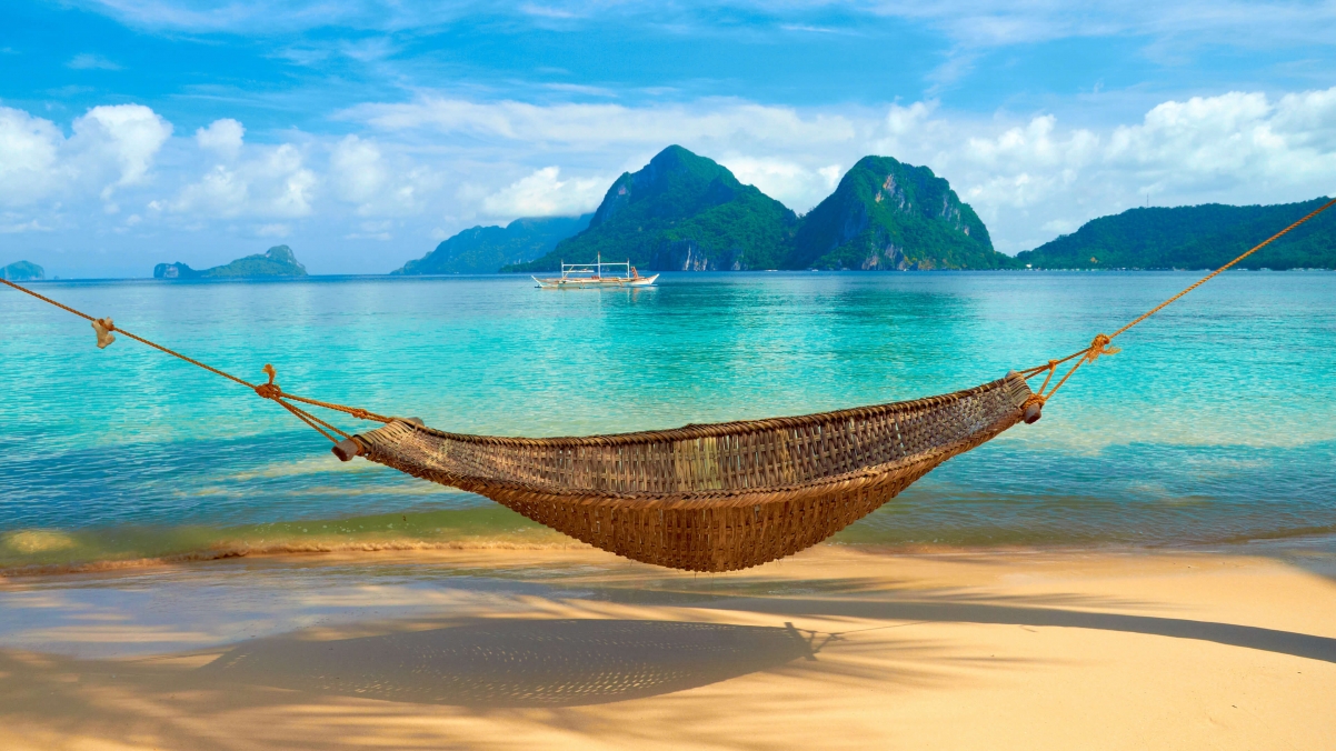 Vacation romantic seaside beach hammock