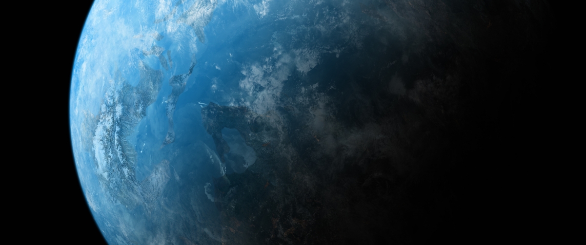 Earth 3440x1440 with fish screen wallpaper