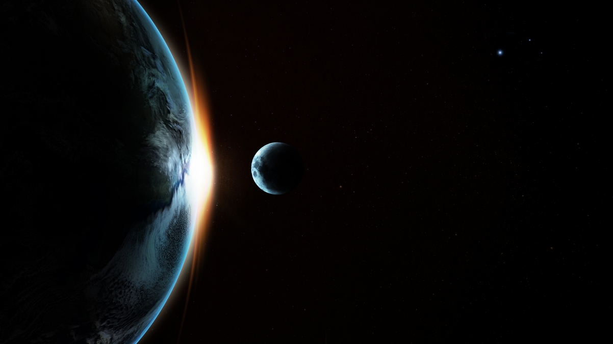 Earth Moon Galaxy 4k Wallpaper