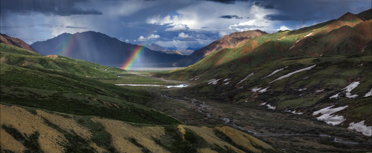 Rainbow nature sky cloud mountain sun