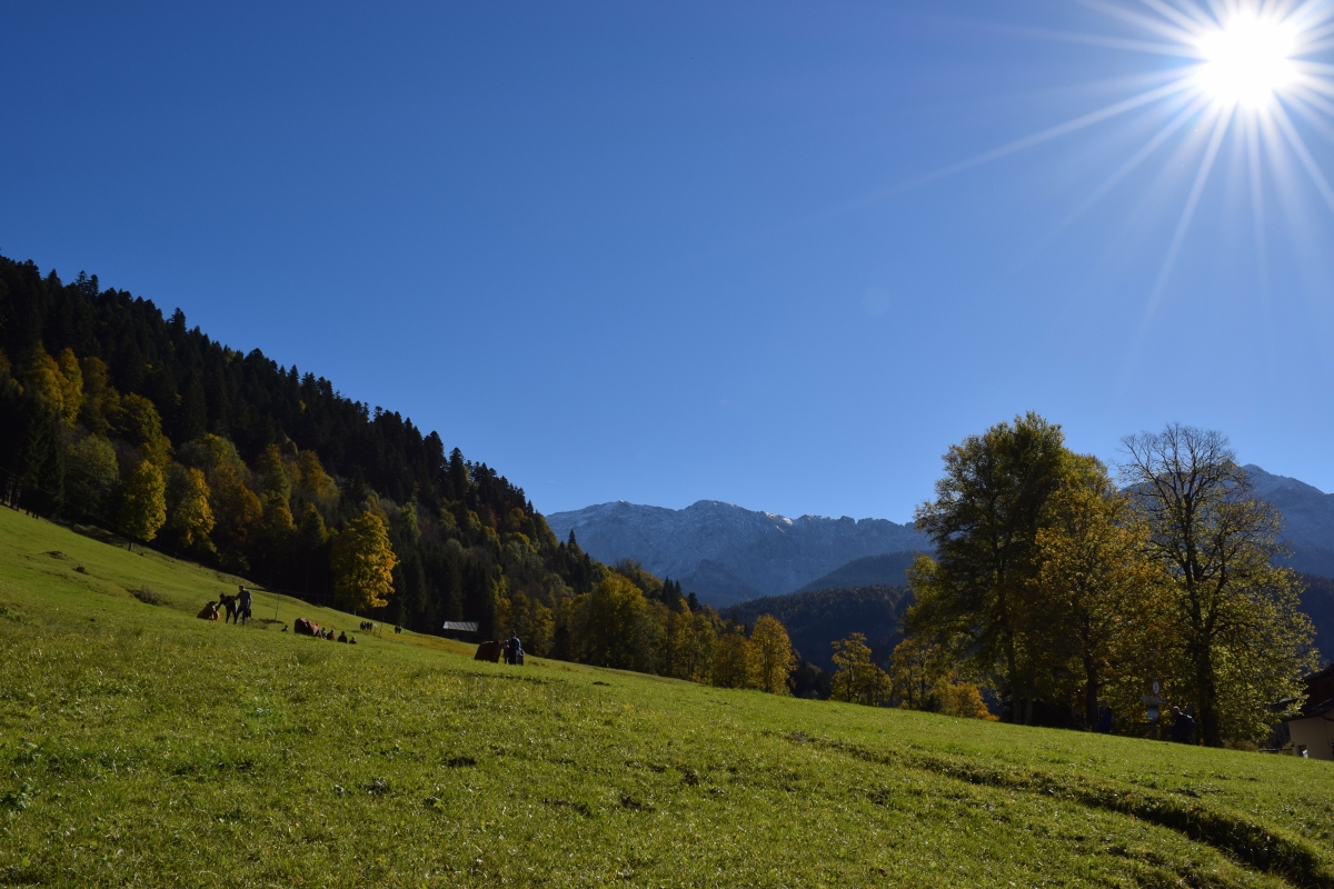 Bavarian mountain blue sky too