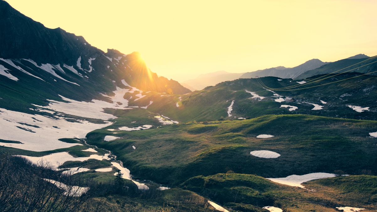 Bavarian sunset 4K landscape wall