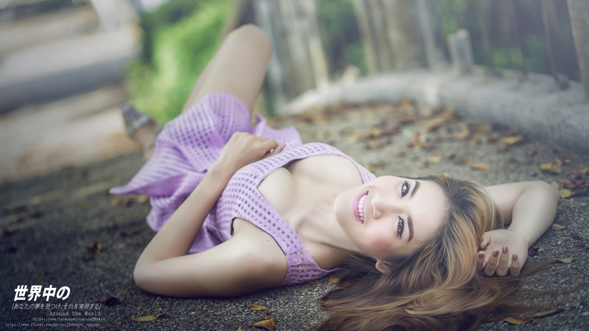 Beautiful sexy lady lying on the floor 4k
