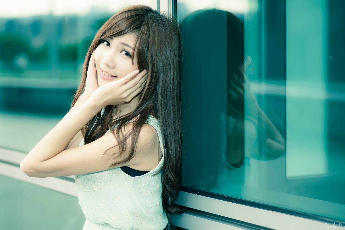 Beautiful girl with hands covering her face 4k wallpaper