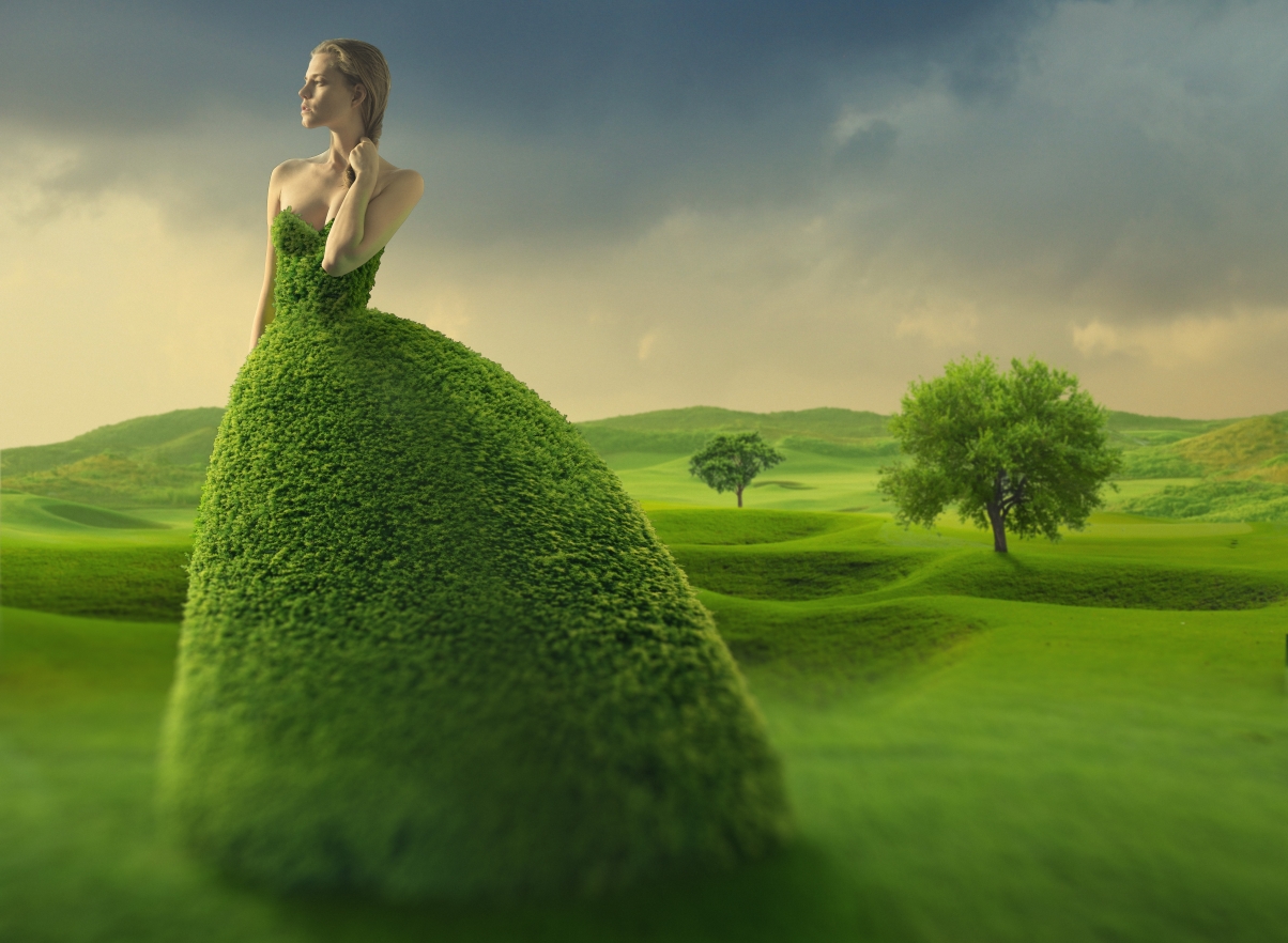 Tree grass green skirt