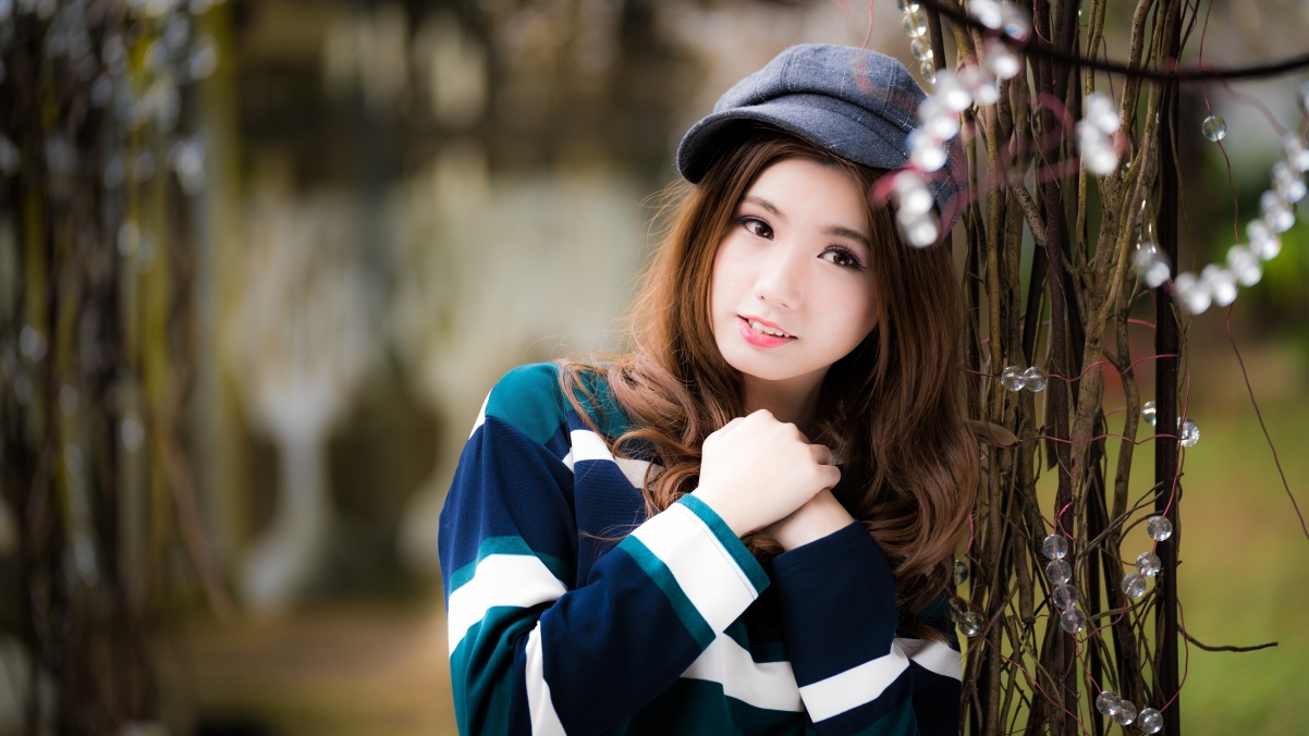 Pure girl, long hair, hat, 4