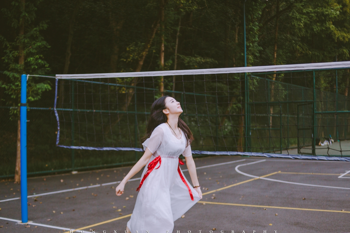 Cute innocent beauty on the volleyball court