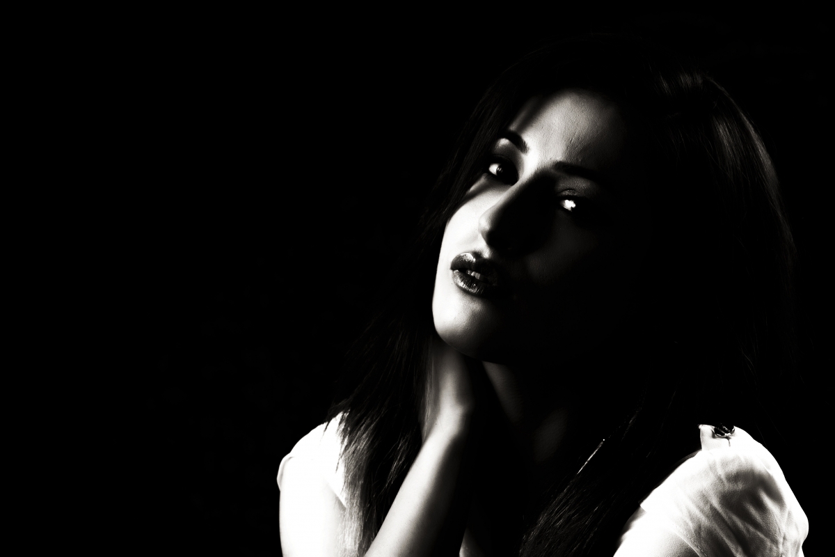 Girl portrait black and white have