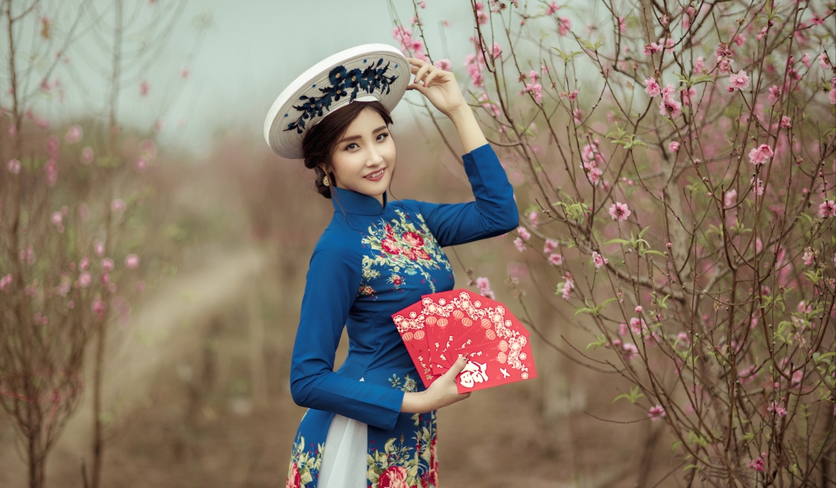 Beauty cheongsam red envelope peach blossom 5K