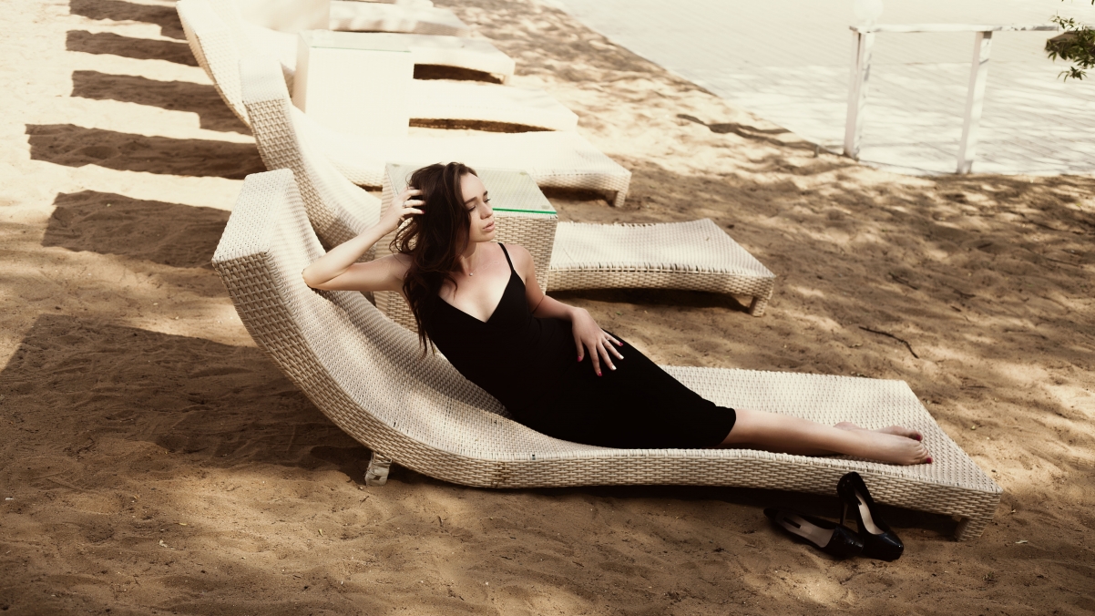 Beach black dress fashion sexy