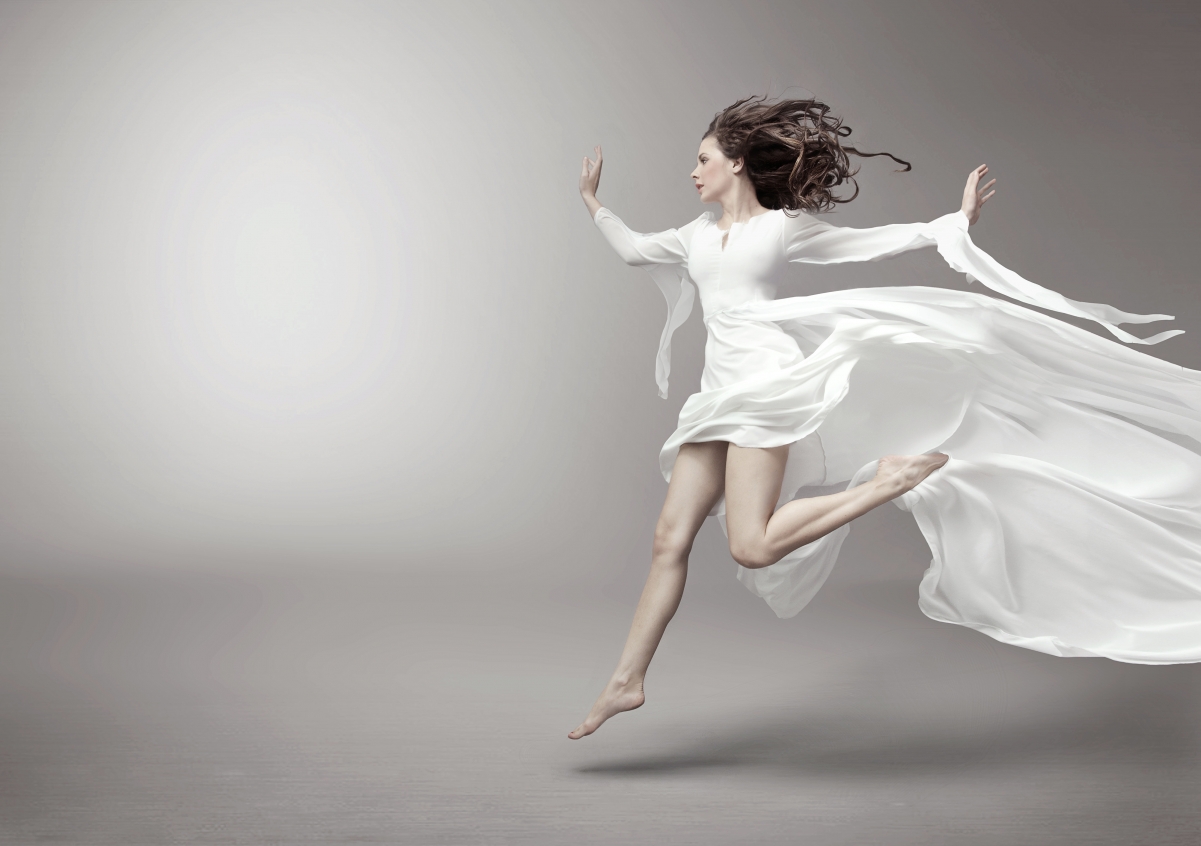 White dress temperament advertising beauty 4K