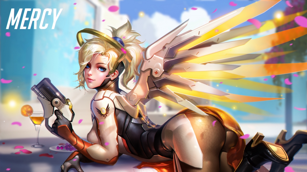 Overwatch sexy angel 4k wallpaper