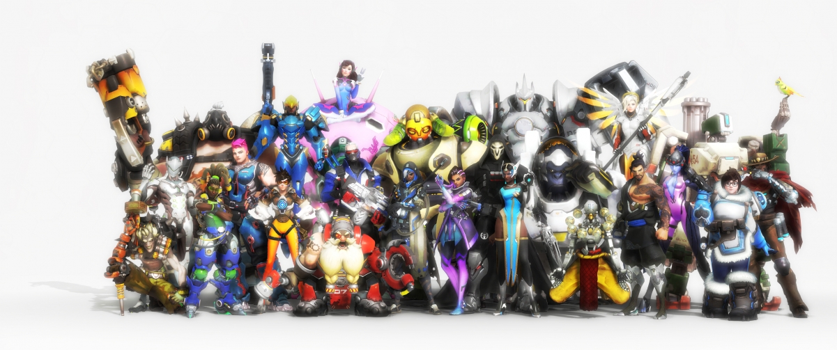 Overwatch all heroes 3440x1