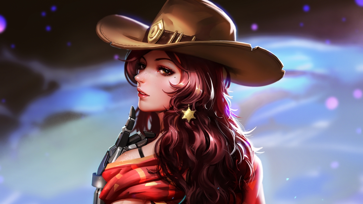 Overwatch female version of McRae 4k wall