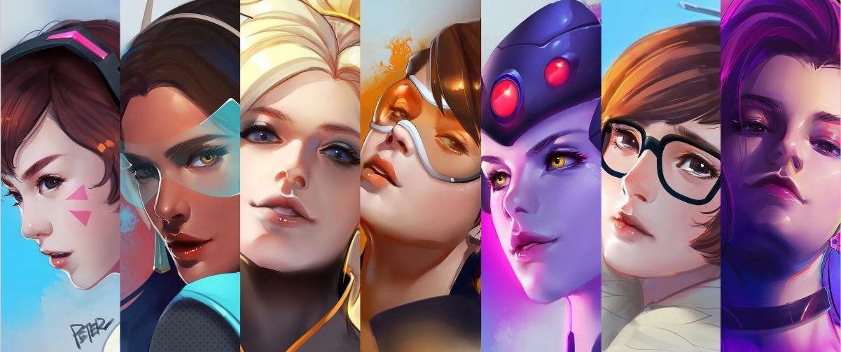 Overwatch beautiful hero with fish screen