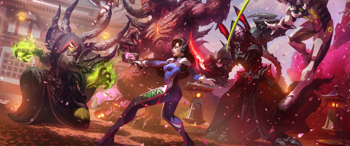 Overwatch DVa ribbon fish screen wallpaper #3