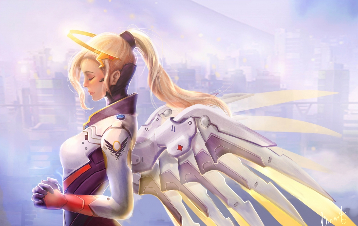 Overwatch Angel 5K Game Wall