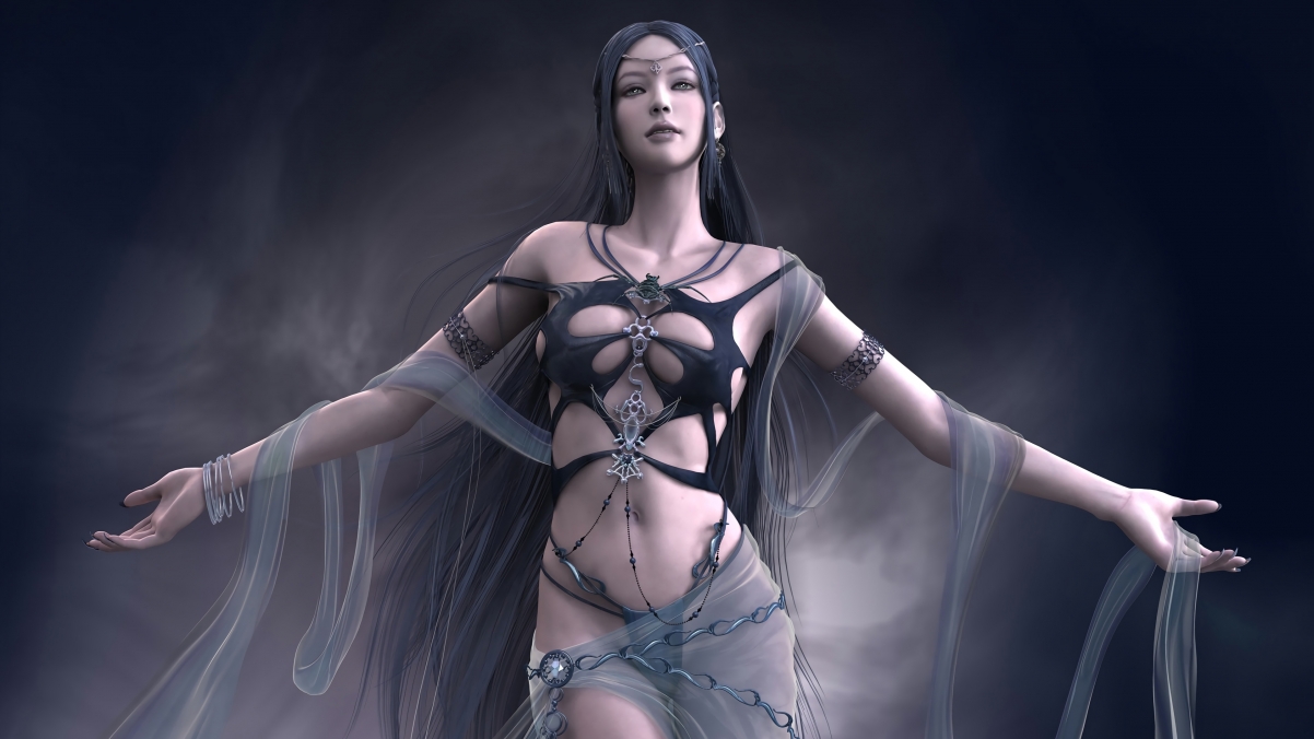 God Shaking Dark Goddess HD 4k Wallpaper