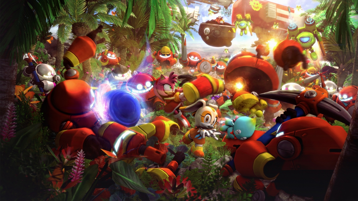 Forest, robot, hedgehog, rabbit,