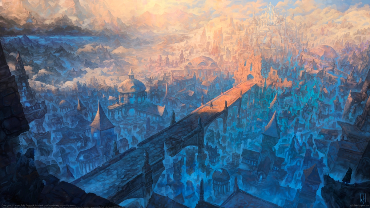 Bridge city castle vision beautiful art