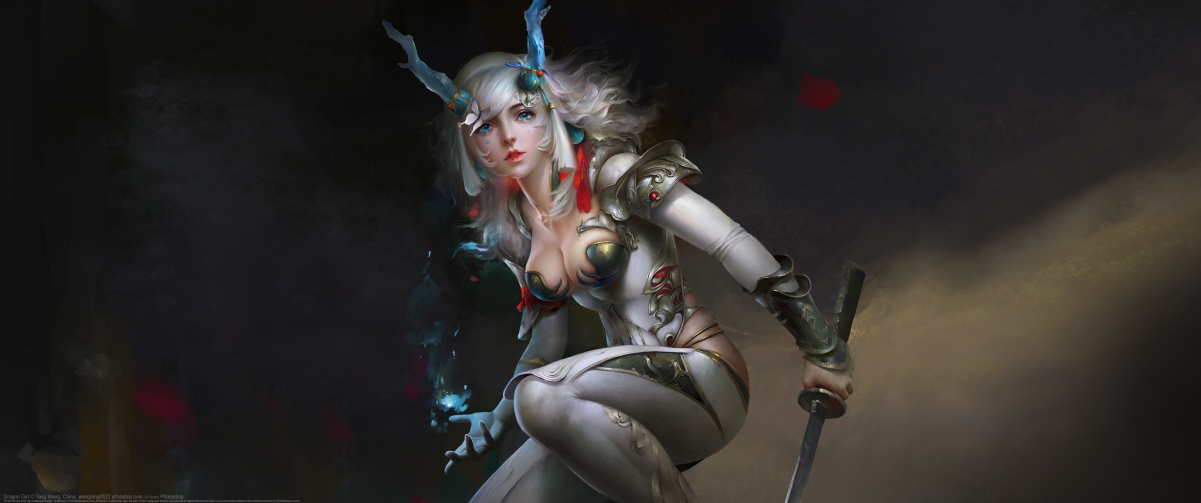 Dragon Girl 3440x1440 Wallpaper