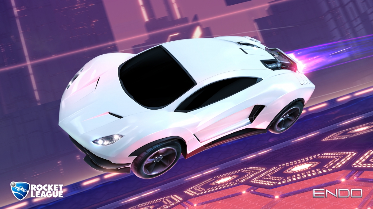 Rocket League White Sports Car 5K Wallpaper