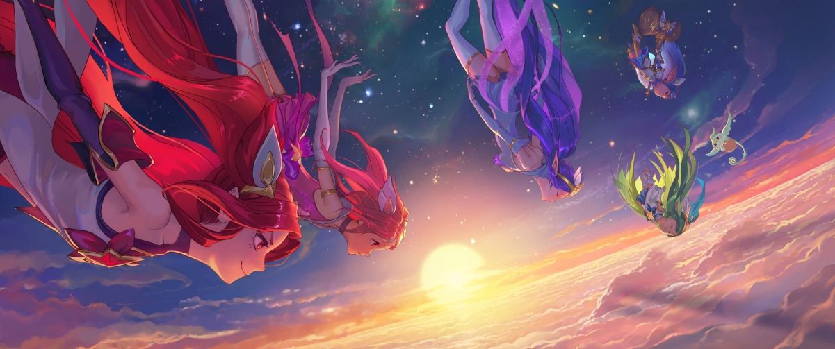 lol original painting, League of Legends, sky,