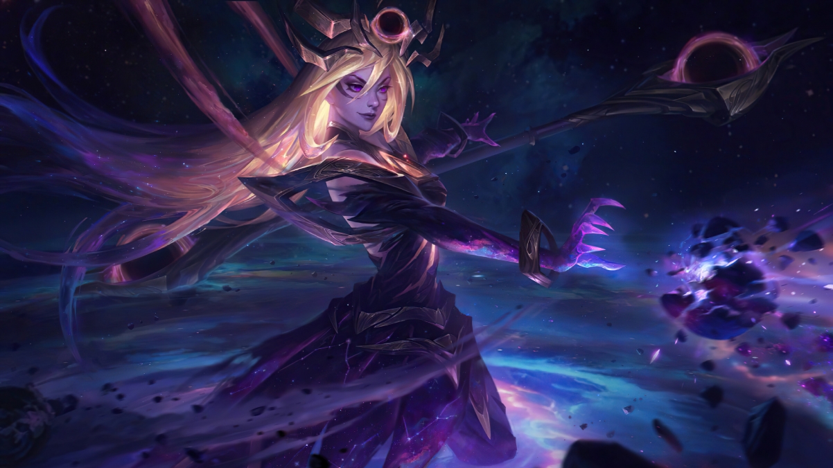 lol lux dark star skin 4k wallpaper
