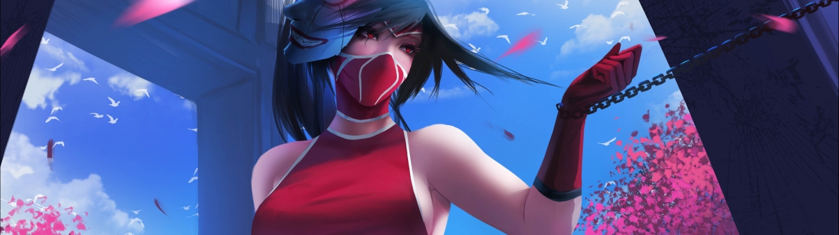 lol Akali Crimson 5120x1440