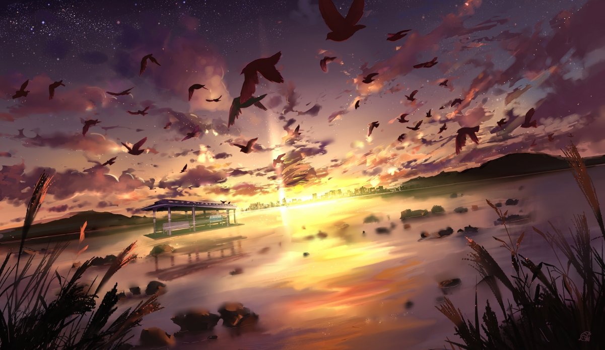 Beautiful Scenery Anime Illustration Wallpaper