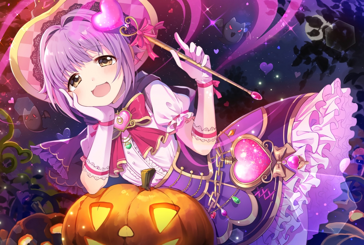 Halloween little girl 7k anime wallpaper