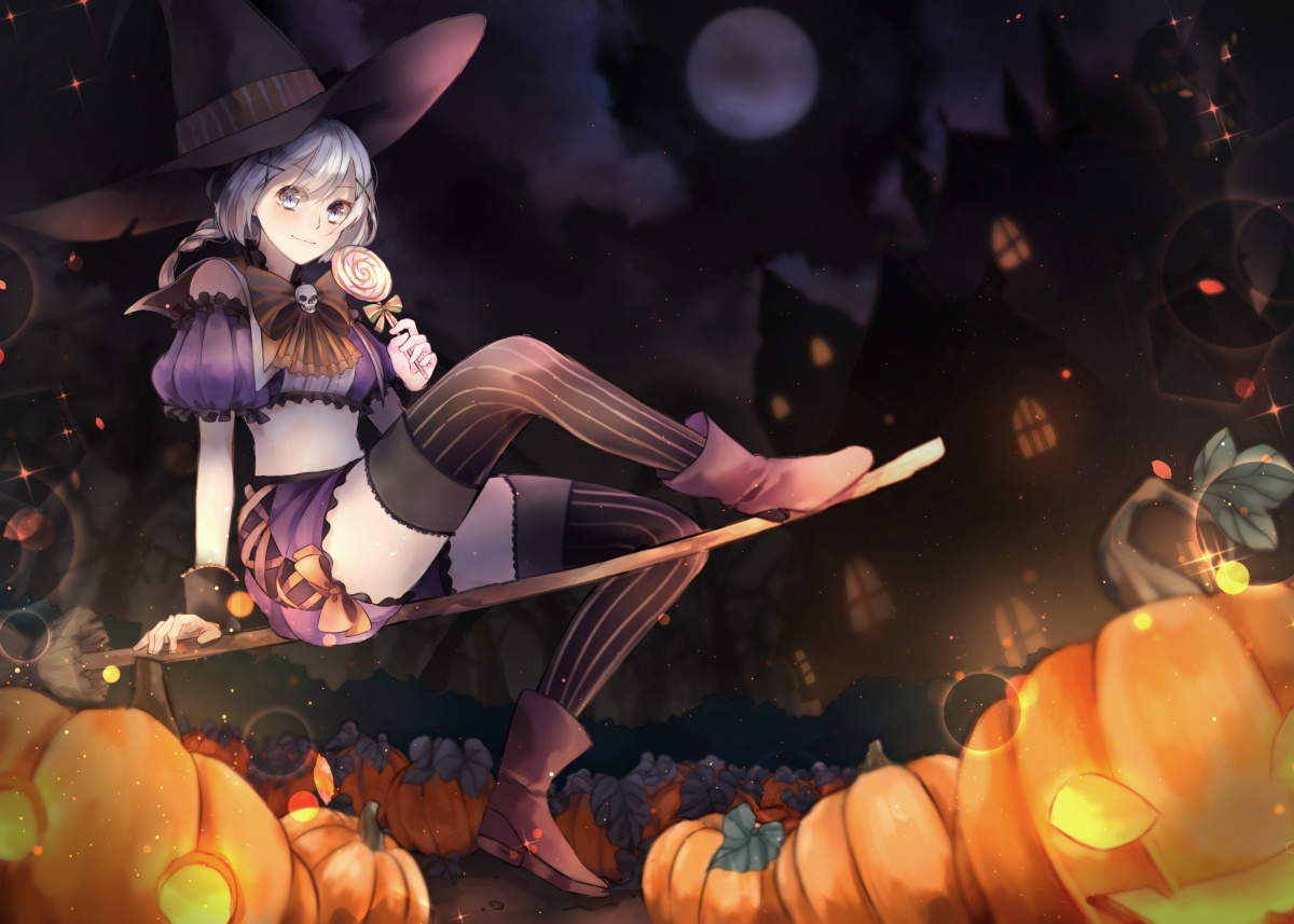 Halloween Witch Hat Pumpkin HD