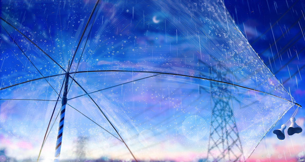Transparent umbrella 4k anime wallpaper