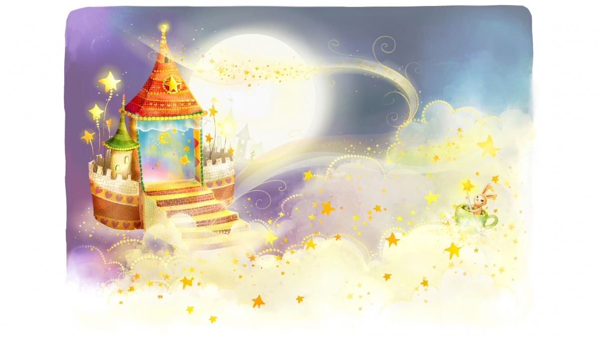 Fairy tale castle children lock ladder 4K