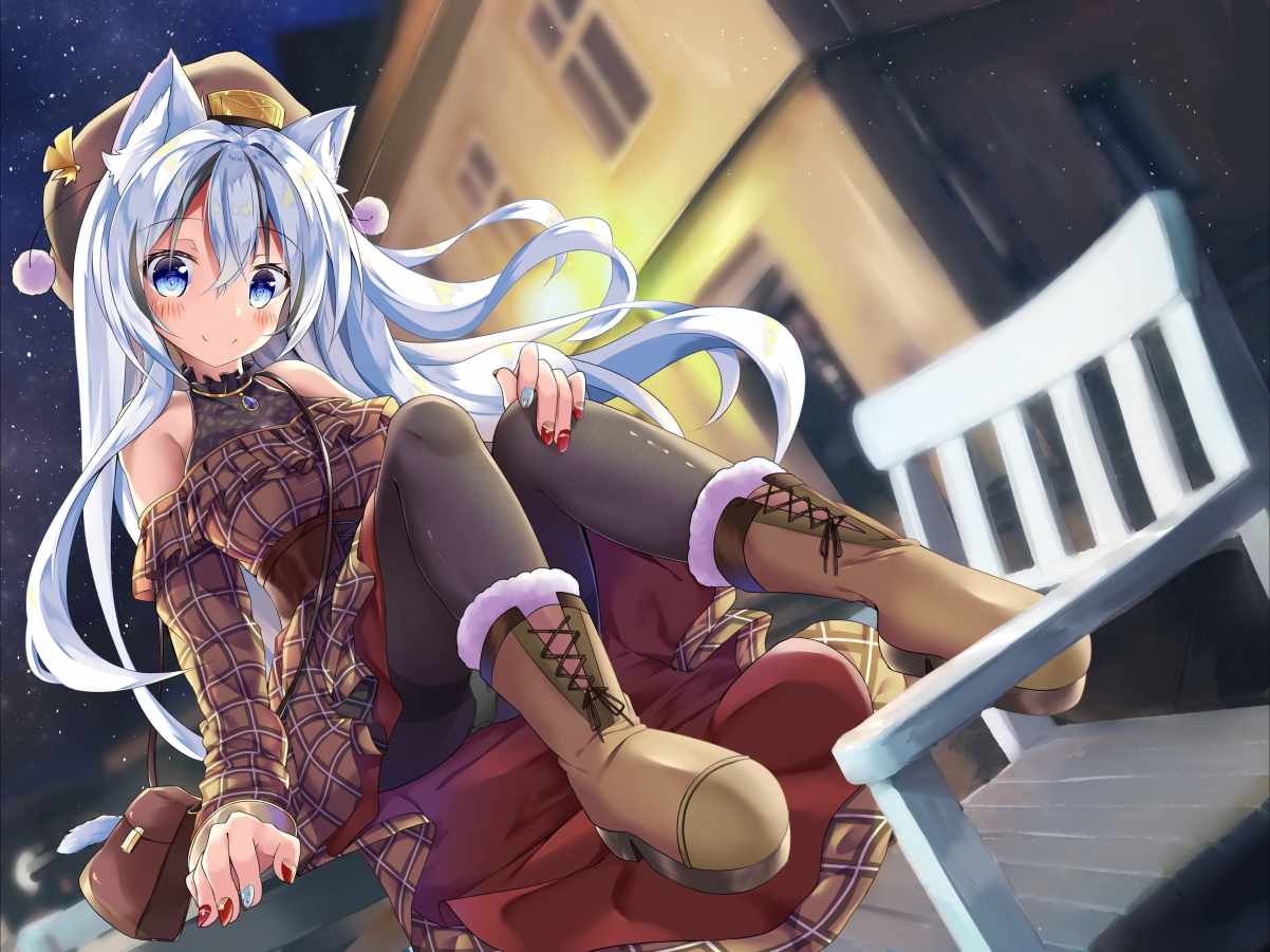 Sky star girl long hair boots