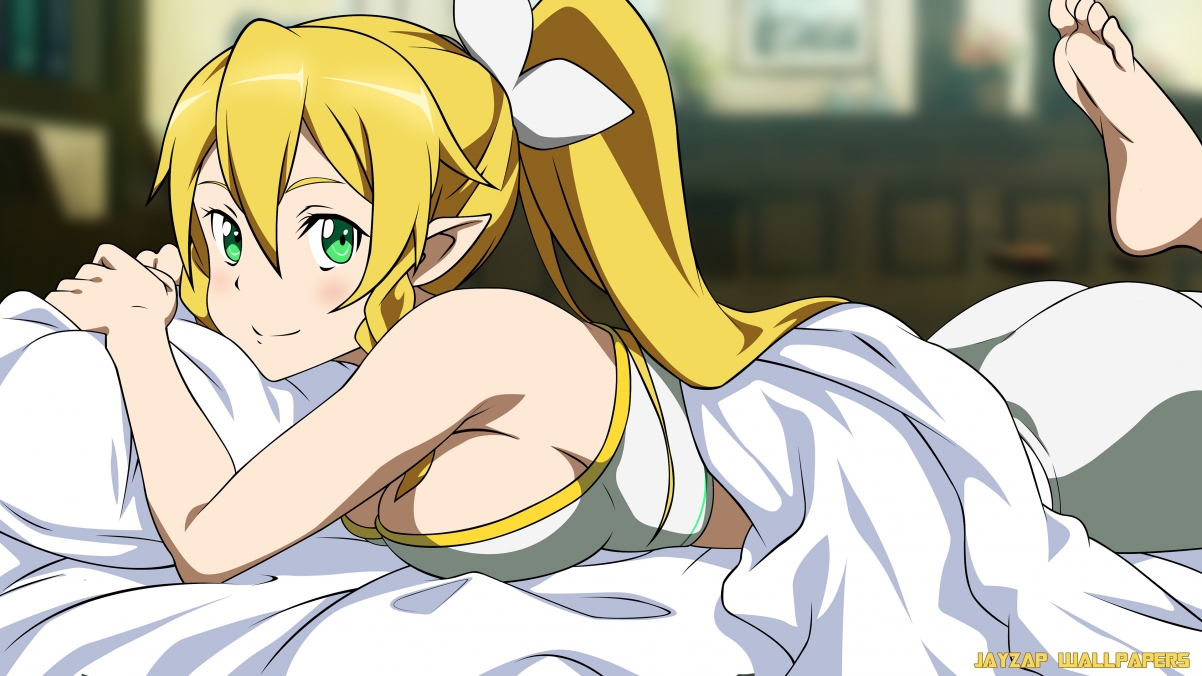 Girl lying in bed 4K anime wallpaper