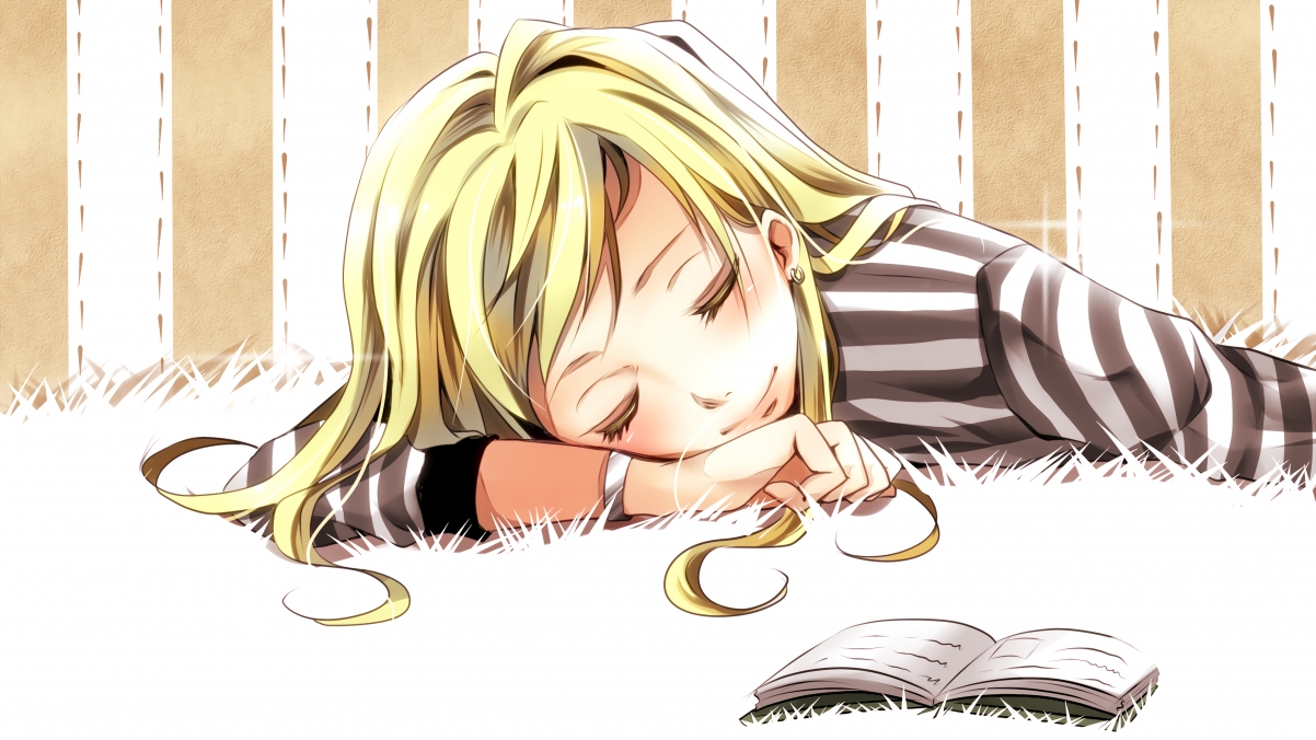 Sleeping girl and book 4k wallpaper
